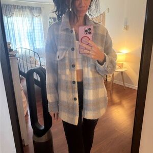 Together Blue and Tan Plaid Jacket